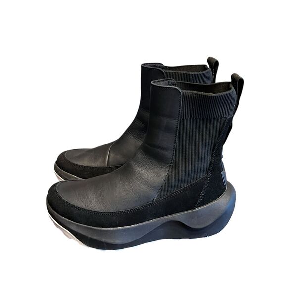 The North Face Halseigh black knit Waterproof elevated Chelsea Snow Boots 9.5 - Picture 2 of 7